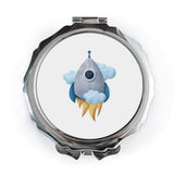 Rocket Pocket Mirror, Space Lover Gift, Cute Mirror, Unique Pocket Mirror, Travel Mirror, Cosmetic Mirror, Compact Mirror, Cool Pocket - Tawshia
