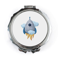 Rocket Pocket Mirror, Space Lover Gift, Cute Mirror, Unique Pocket Mirror, Travel Mirror, Cosmetic Mirror, Compact Mirror, Cool Pocket - Tawshia