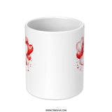 Heart Balloons Mug, Watercolor Heart Mug, Romantic Mug, Valentine's Day Gift, Love Mug, Gift for Her, Anniversary Gift, Cute Mug - Tawshia