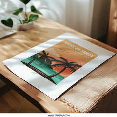 American Samoa Photographic Print, National Park Art, Palm Tree Sunset, Travel Poster Print, Island Wall Decor, Vacation Gift Idea - Tawshia