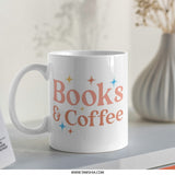 Books and Coffee Mug, Reader Mug, Coffee Lover Mug, Book Lover Gift, Gift for Bookworm, Reading Mug, Bookish Mug, Tea Cup - Tawshia