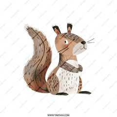 Cute Squirrel Pillow, Woodland Animal Pillow, Kids Room Decor, Nursery Pillow, Decorative Pillow, Cartoon Squirrel Design - Tawshia