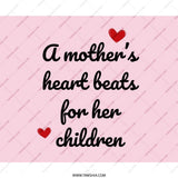 Mothers Heart Mouse Pad, Mothers Day Gift, Heart Beats For Children Mousepad, Mom Love, Office Decor, Gift For Her, Pink Mousepad - Tawshia