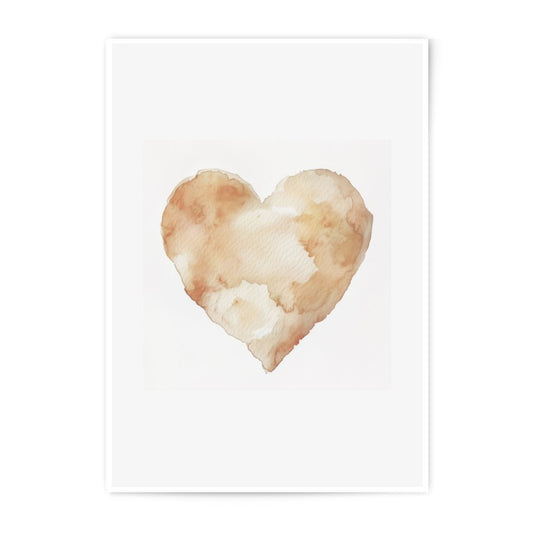 Watercolor Heart Photographic Print, Abstract Love Art Print, Minimalist Heart Wall Decor, Romantic Gift Idea, Home Decor - Tawshia