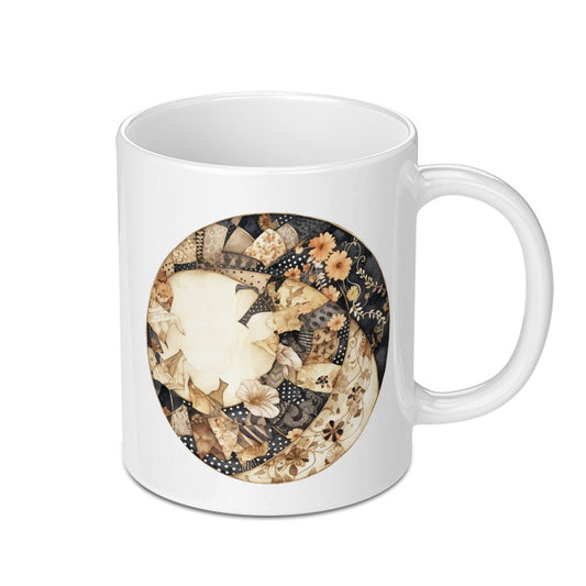 Floral Patchwork Mug, Unique Flower Mug, Aesthetic Mug, Coffee Mug, Tea Mug, Home Decor, Gift Idea, Floral Art Mug, Abstract Floral Mug SKU: MG10004216 - Tawshia