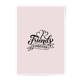 Friends Forever Photographic Prints, Friendship Decor, Best Friend Gift, Minimalist Art Print, Heart Art, Friendship Quote Print - Tawshia