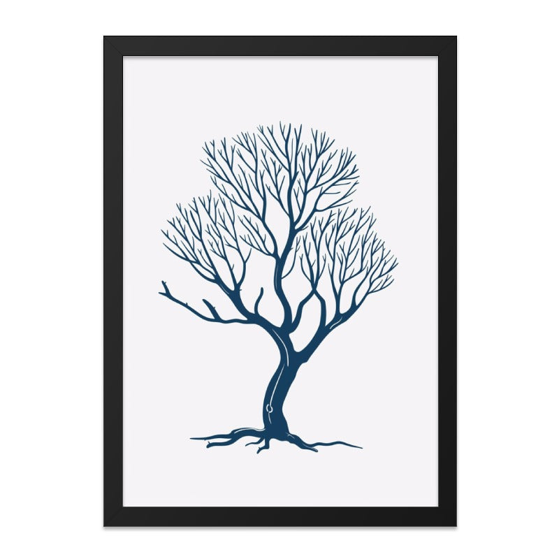 Minimalist Tree Wall Art, Abstract Tree Print, Nature Inspired Artwork, Modern Home Decor, Botanical Wall Hanging, Blue Tree Illustration - Tawshia