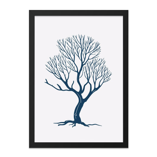Minimalist Tree Wall Art, Abstract Tree Print, Nature Inspired Artwork, Modern Home Decor, Botanical Wall Hanging, Blue Tree Illustration - Tawshia