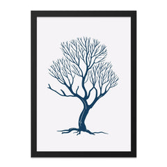Minimalist Tree Wall Art, Abstract Tree Print, Nature Inspired Artwork, Modern Home Decor, Botanical Wall Hanging, Blue Tree Illustration - Tawshia