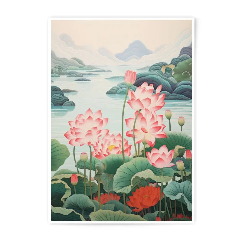 Lotus Photographic Print, Floral Wall Art, Asian Inspired Decor, Botanical Print, Lotus Pond Landscape, Nature Photography, Flower Art - Tawshia