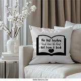 Teacher Appreciation Pillow, Best Teacher Gift, Heart Pillow, Teaching From Heart Gift, Thank You Teacher, Book Lover Pillow - Tawshia