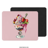 Dessert Mouse Pad, Ice Cream Sundae Art, Berries and Cream, Pink Aesthetic, Sweet Treat Desk Decor, Foodie Gift, Kawaii Mousepad - Tawshia