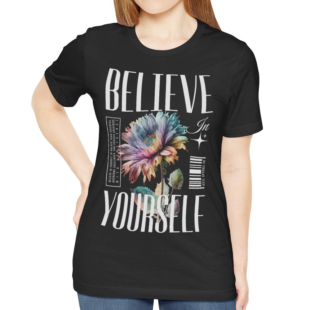 Believe In Yourself Patterned Design T-Shirt Product