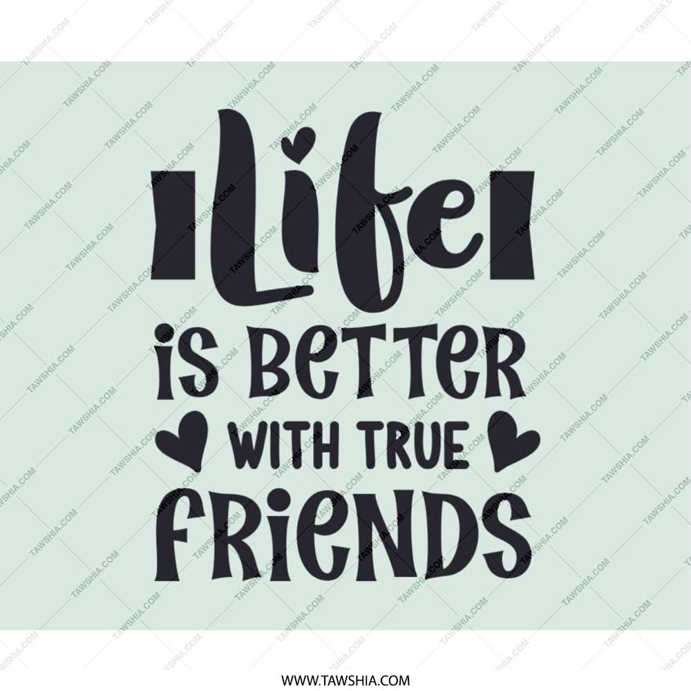 Life is Better with True Friends Mouse Pad, Friendship Quote Desk Decor, Cute Office Accessories, Best Friend Gift, Inspirational Mousepad - Tawshia