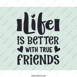 Life is Better with True Friends Mouse Pad, Friendship Quote Desk Decor, Cute Office Accessories, Best Friend Gift, Inspirational Mousepad - Tawshia