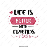 Life Is Better With Friends Pillow, Best Friend Gift, Friendship Quote Throw Pillow, Decorative Pillow, Home Decor, Gift For Friend - Tawshia
