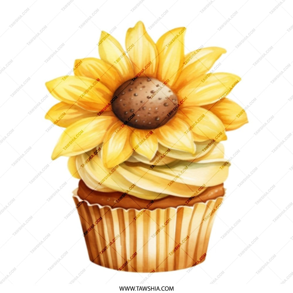 Sunflower Cupcake Tote Bag, Floral Pastry Design, Unique Gift Idea, Sweet Treat Tote, Baker Gift, Everyday Tote, Cute Tote - Tawshia