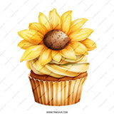 Sunflower Cupcake Tote Bag, Floral Pastry Design, Unique Gift Idea, Sweet Treat Tote, Baker Gift, Everyday Tote, Cute Tote - Tawshia