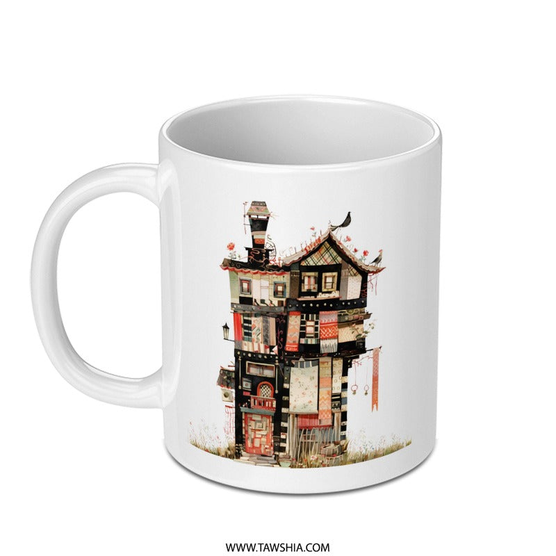 Japanese Building Mug, Architecture Coffee Mug, Asian Design Mug, Tea Mug, Home Decor Mug, Unique Gifts, Travel Mug (137 characters) - Tawshia