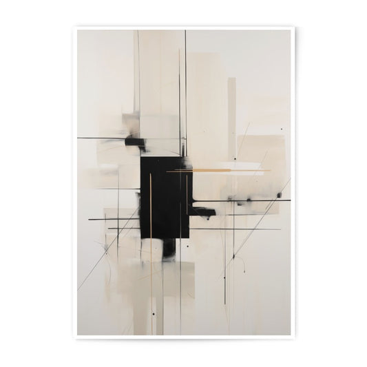 Abstract Art Photographic Print, Modern Wall Decor, Geometric Art, Beige Black Print, Contemporary Art Print, Home Decor - Tawshia