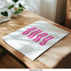 Pink Okay Photographic Print, Trendy Wall Art, Positive Affirmation, Dorm Decor, Aesthetic Room Decor, Modern Typography - Tawshia