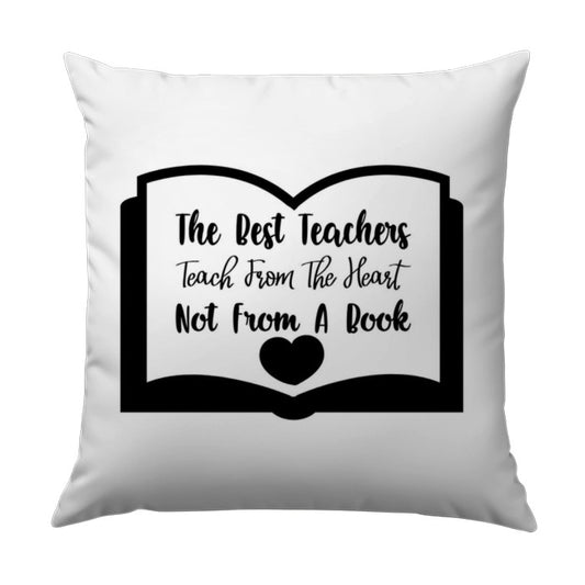 Teacher Appreciation Pillow, Best Teacher Gift, Heart Pillow, Teaching From Heart Gift, Thank You Teacher, Book Lover Pillow - Tawshia