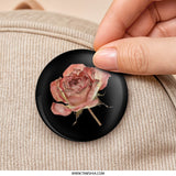 Withered Rose Pinback Button, Floral Button, Dark Aesthetic, Elegant Badge, Unique Gift, Botanical Accessories, Rose Lover Gift - Tawshia