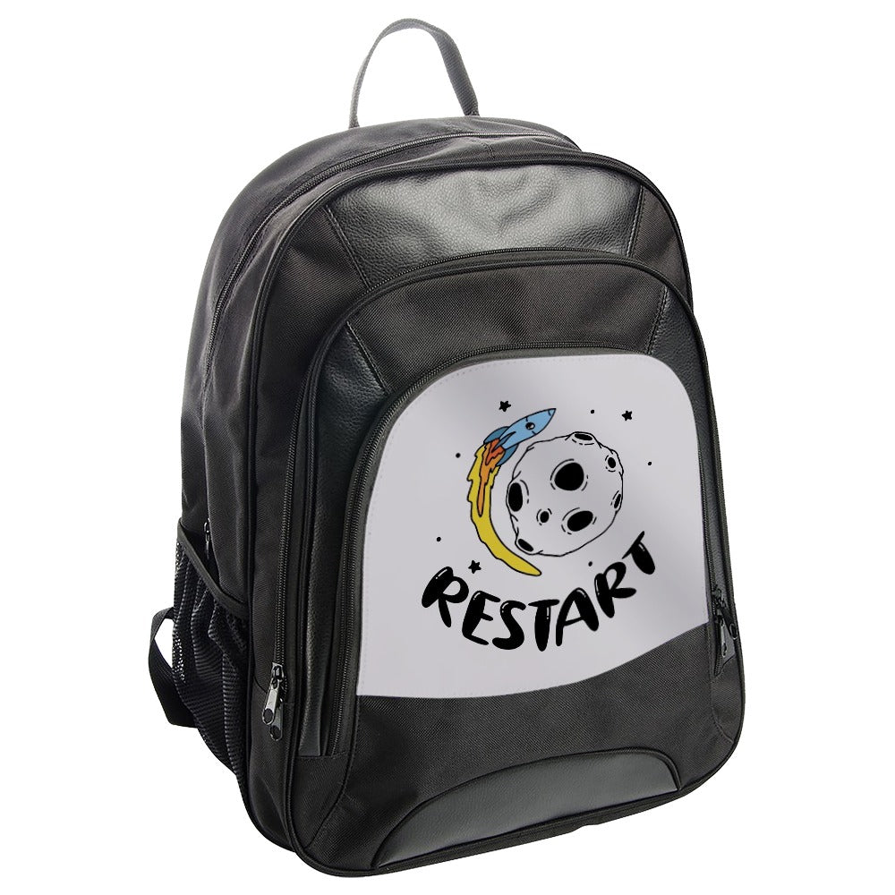 Restart BackPack, Space BackPack, Rocket BackPack, Moon BackPack, Funny BackPack, Outer Space, Everyday BackPack, Gift Idea - Tawshia