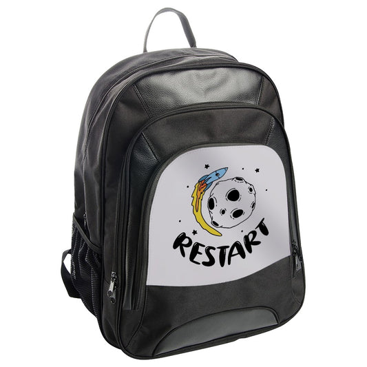 Restart BackPack, Space BackPack, Rocket BackPack, Moon BackPack, Funny BackPack, Outer Space, Everyday BackPack, Gift Idea - Tawshia
