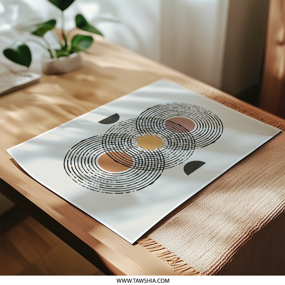Abstract Photographic Print, Geometric Wall Art, Minimalist Decor, Circle Star Art Print, Modern Home Decor, Fine Art Print, Wall Decor - Tawshia