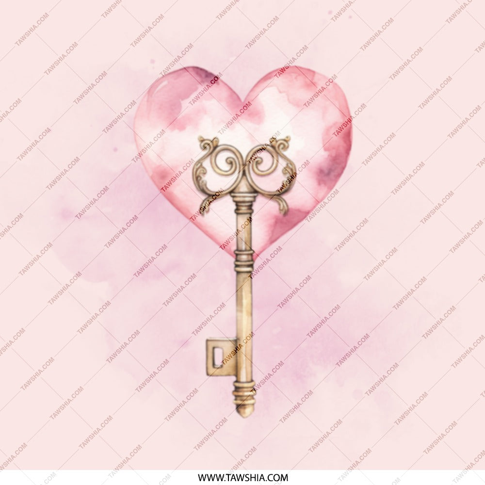 Heart and Key Mirror, Romantic Gift, Valentine Mirror, Compact Mirror, Makeup Mirror, Purse Mirror, Travel Mirror, Cute Mirror - Tawshia