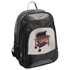 Psychedelic Grill Backpack, Colorful BBQ Art Rucksack, Unique Design BackPack, Novelty Backpack for Grill Masters - Tawshia