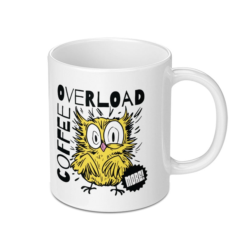Coffee Overload Owl Print White Mug product