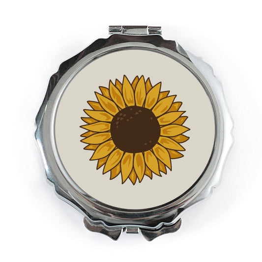 Sunflower Pocket Mirror, Floral Mirror, Cute Compact Mirror, Aesthetic Mirror, Gift for Her, Trendy Mirror, Everyday Carry Mirror - Tawshia