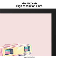 Cute Camera Wall Art, Retro Camera Print, Pastel Aesthetic Decor, Photographer Gift, Trendy Wall Decor, Unique Art Print - Tawshia