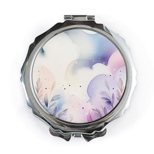 Watercolor Sky Pocket Mirror, Floral Compact Mirror, Aesthetic Mirror, Travel Mirror, Makeup Mirror, Cute Pocket Mirror for Women - Tawshia
