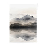 Misty Mountain Photographic Print, Abstract Landscape Wall Art, Lake Reflection Print, Nature Photography, Home Decor, Serene Wall Art - Tawshia