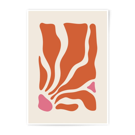 Abstract Floral Photographic Print, Modern Art Print, Orange Pink Wall Art, Minimalist Home Decor, Trendy Abstract Art, Neutral Color Poster - Tawshia