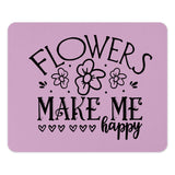 Flowers Make Me Happy Mouse Pad, Floral Mousepad, Inspirational Quote Mousepad, Heart Accent Mouse Pad, Trendy Mouse Pad, Office Desk Decor - Tawshia