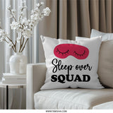 Sleepover Squad Pillow, Fun Decorative Pillow, Friendship Gift Idea, Cute Sleep Mask Design, Party Pillow, Best Friends Pillow - Tawshia