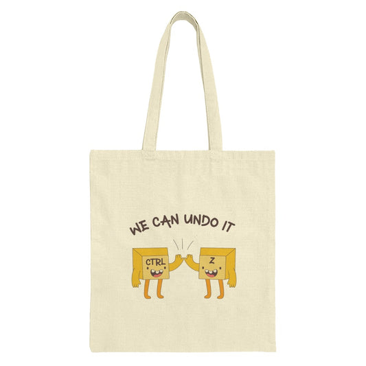 Undo It Tote Bag, Computer Keyboard Keys, Ctrl Z High Five, Geeky Cute Tote, Cartoon Tote, Gift for Programmer, Funny Tote Bag - Tawshia