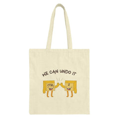 Undo It Tote Bag, Computer Keyboard Keys, Ctrl Z High Five, Geeky Cute Tote, Cartoon Tote, Gift for Programmer, Funny Tote Bag - Tawshia