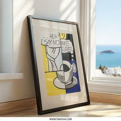 Lichtenstein Inspired Wall Art, Pop Art Print, Coffee Art Decor, Comic Art Print, Modern Art Wall Decor, Living Room Art, Office Decor - Tawshia