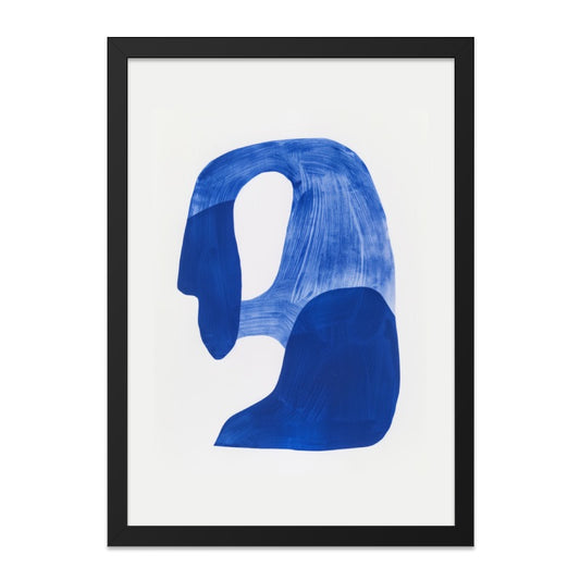 Abstract Blue Wall Art, Modern Art Print, Unique Home Decor, Indigo Art, Minimalist Art, Fluid Shape Art - Tawshia