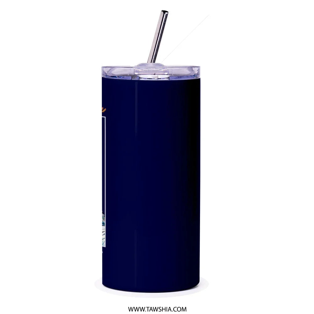 Sleek Navy Blue Tumbler With Straw Drinkware product