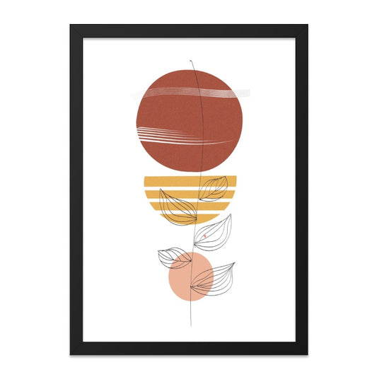 Abstract Floral Wall Art, Minimalist Print, Geometric Art, Modern Home Decor, Botanical Line Art, Boho Wall Decor, Circle and Lines Art - Tawshia