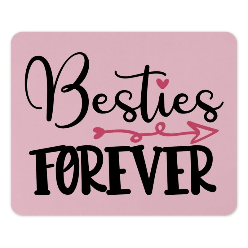Besties Forever Mouse Pad, Friendship Gift, Best Friend Gift, Cute Mousepad, Gift for Her, Pink Desk Decor, Girl Best Friend Present - Tawshia