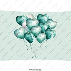 Heart Balloons Pillow, Decorative Pillow, Teal Green Pillow, Love Heart Design, Accent Pillow, Throw Pillow, Gift Idea, Home Decor Pillow - Tawshia