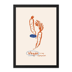 Vegan Superpower Wall Art, Carrots Print, Vegetarian Decor, Foodie Gift, Kitchen Wall Decor, Vegan Gift Idea - Tawshia