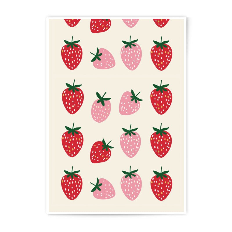Strawberry Photographic Print, Fruity Wall Art, Kitchen Decor, Modern Art Print, Food Art, Sweet Treats Print, Berry Art, Colorful Print - Tawshia